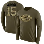 Men's Jauan Jennings San Francisco 49ers Legend Olive Salute to Service Sideline Long Sleeve T-Shirt