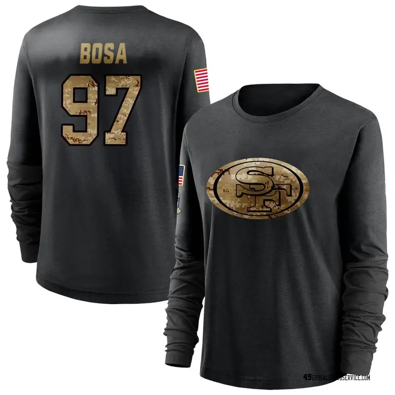 Nick Bosa Youth San Francisco 49ers Olive Salute to Service Pullover Hoodie  - Pro Sweatshirts