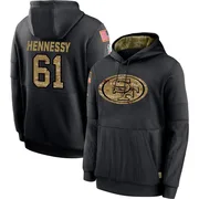 Youth Matt Hennessy San Francisco 49ers Black 2020 Salute to Service Sideline Performance Pullover Hoodie